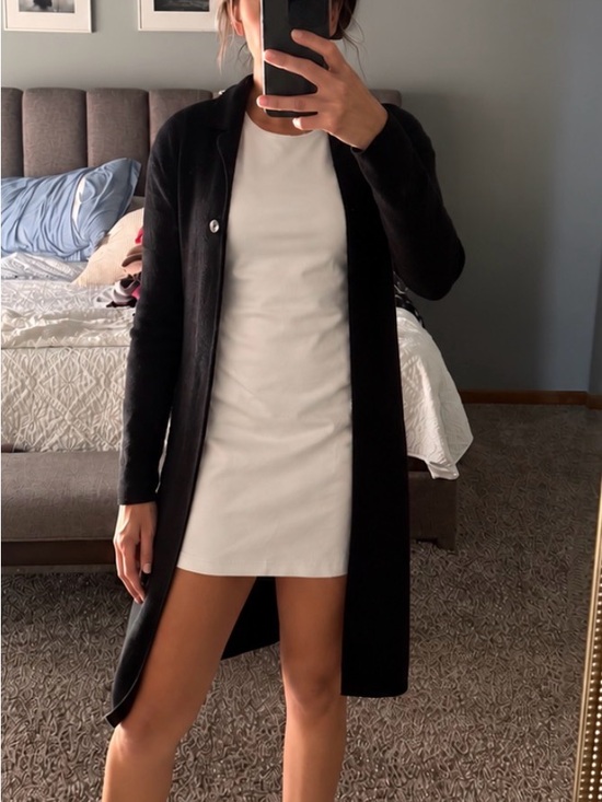 Lord & Taylor Sweaters - Longline lord and Taylor wool Black Women's Sweater Cardigan - Open Front Knit
